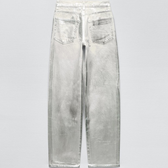 ZARA TRF STRAIGHT WAXED JEANS - Picture 6 of 8